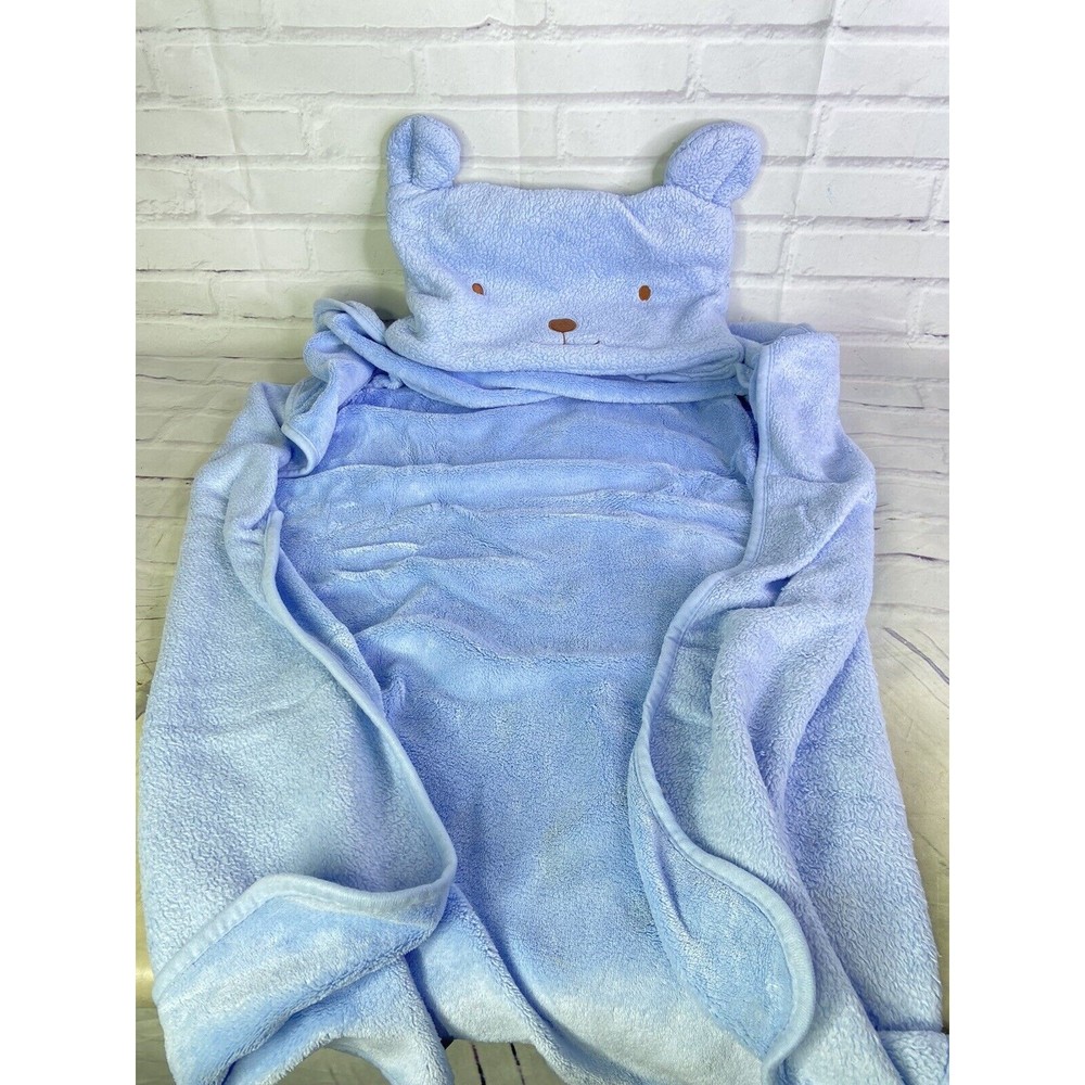 Baby GANZ Blue Bear Pocket Large Security Blanket Lovey Blankie BG3472